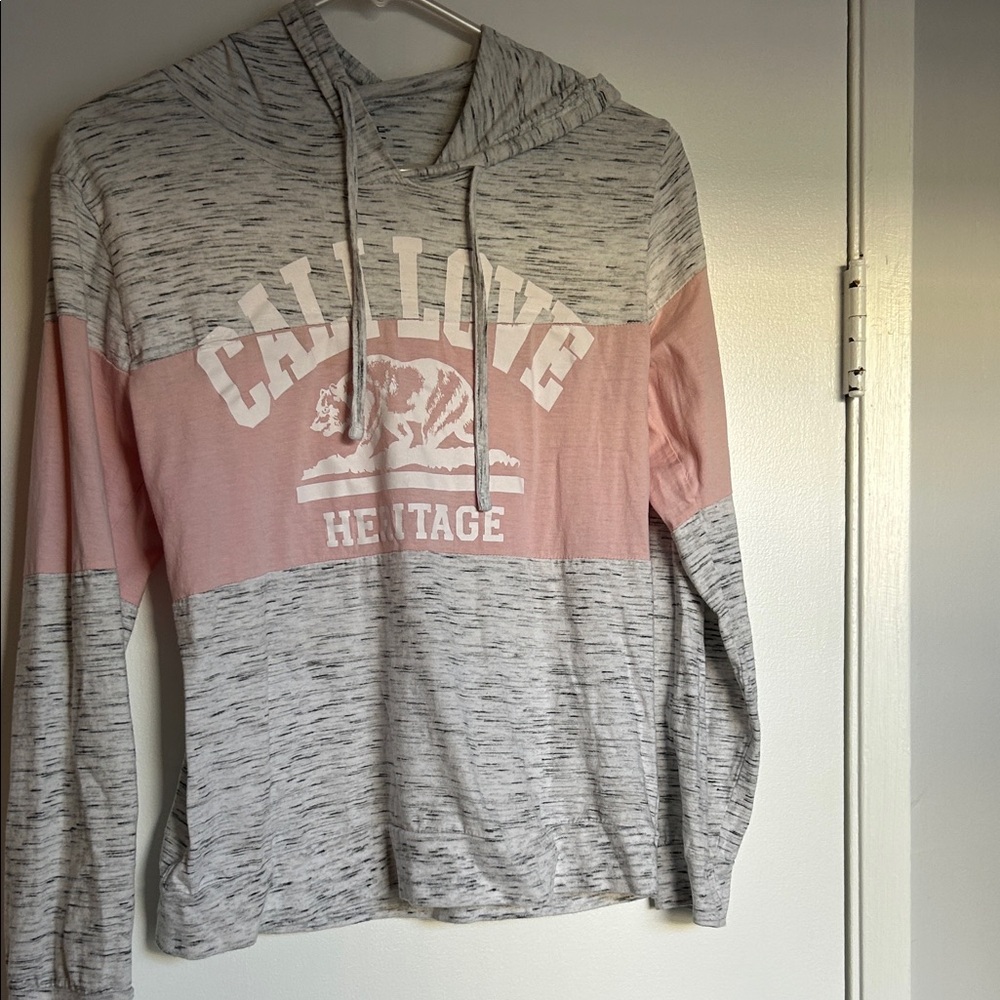 Heritage Gray and Pink CALI LOVE Hoodie